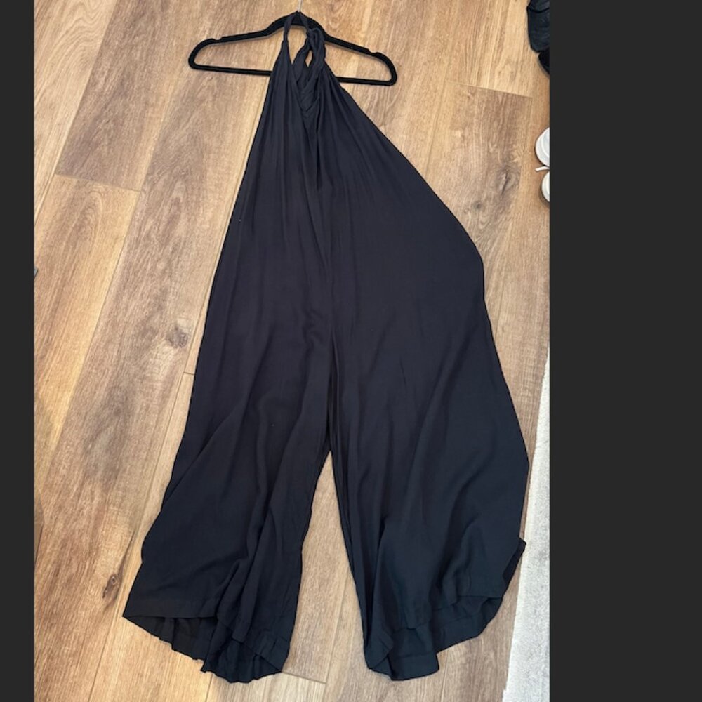 LOVESTITCH DJUNA TWILL HALTER JUMPSUIT